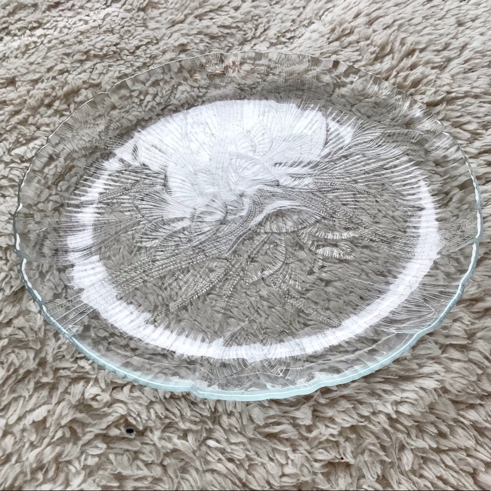 Vintage Glass Platter w/ Gently Curved Edges